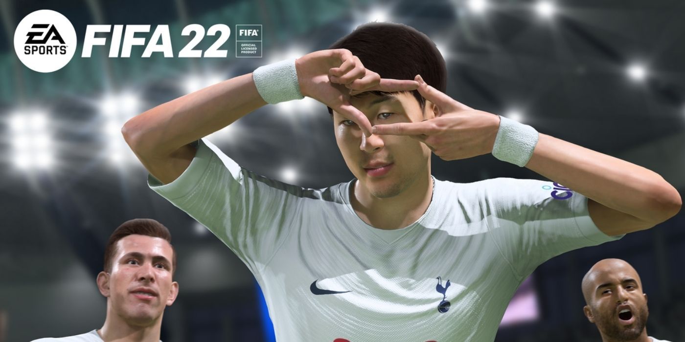Heung Min Son doing a funny pose in FIFA 22