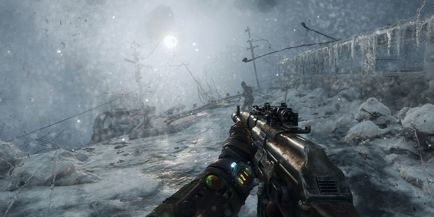 Wandering through an icy landscape in Metro Exodus