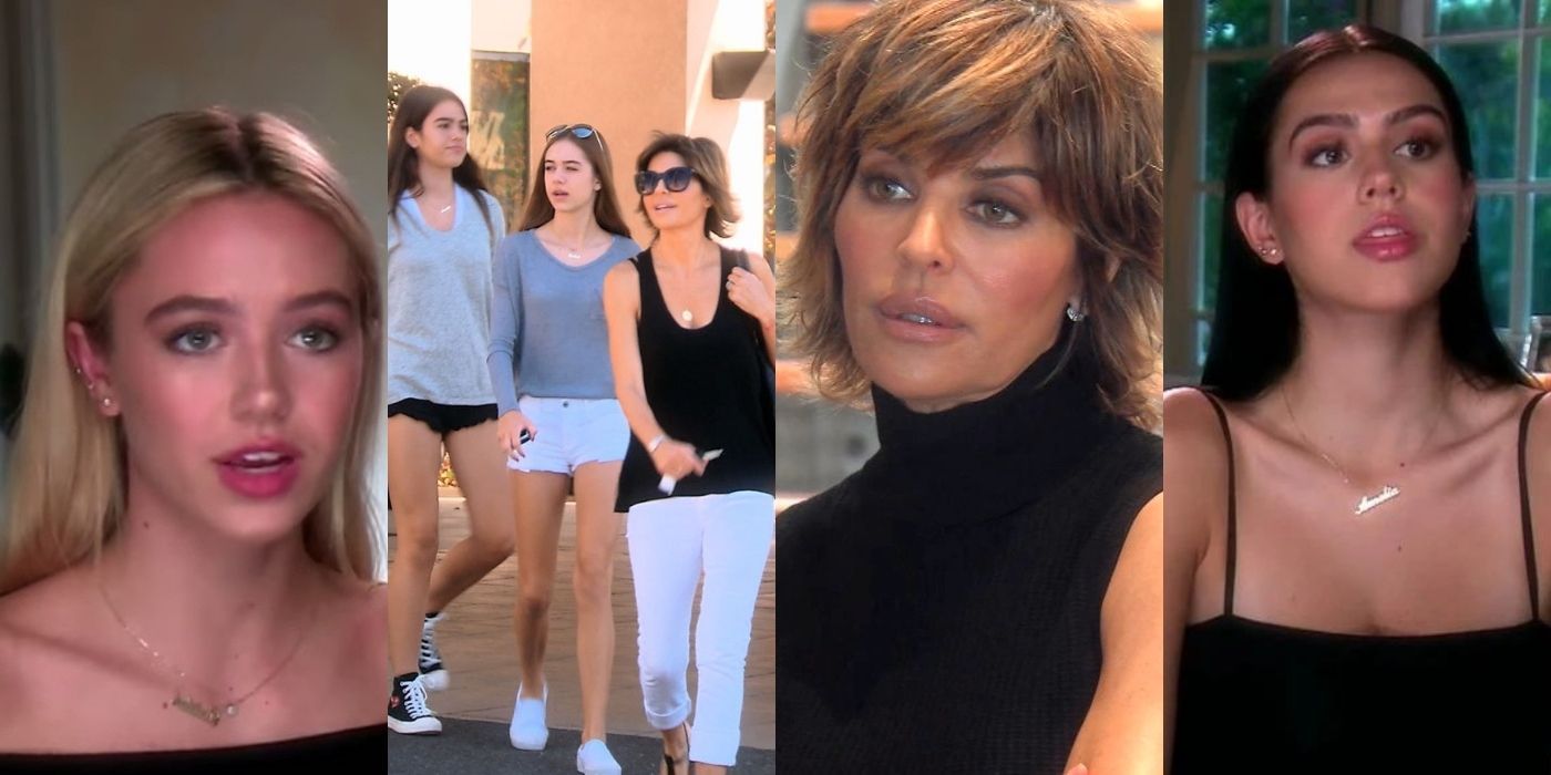 Four side by side images of Lisa Rinna from RHOBH and her daughters