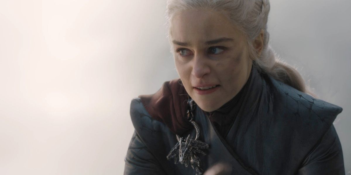 Daenerys Targaryen looks furious and ready to destroy King's Landing in Game of Thrones.