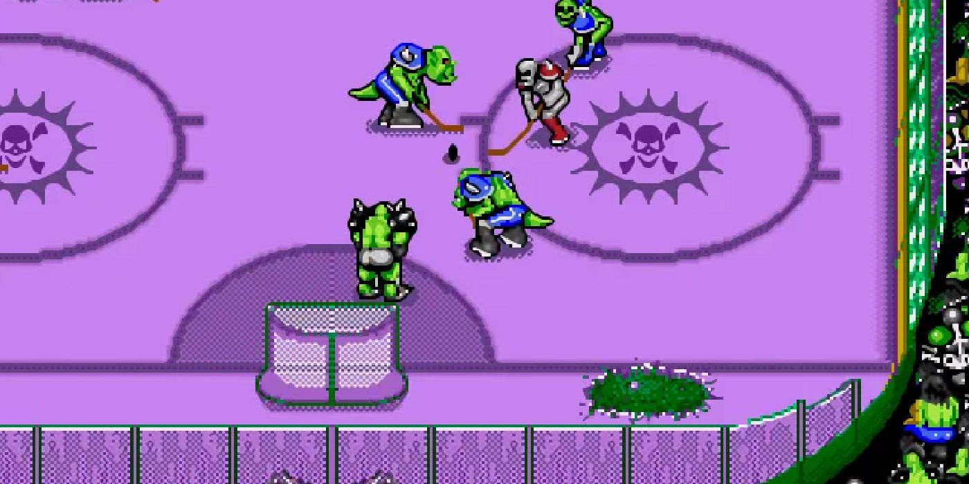 Two monster teams play hockey in Mutant League Hockey