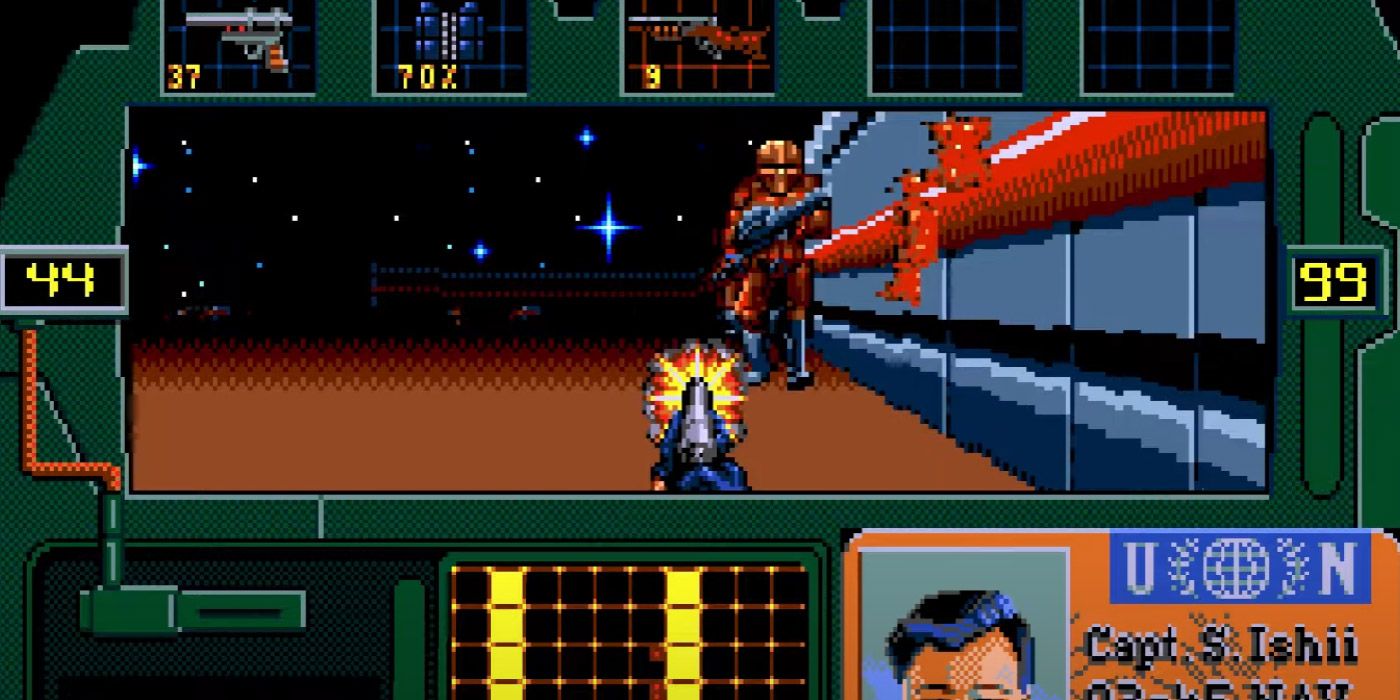 A player fighting a security officer in Zero Tolerance