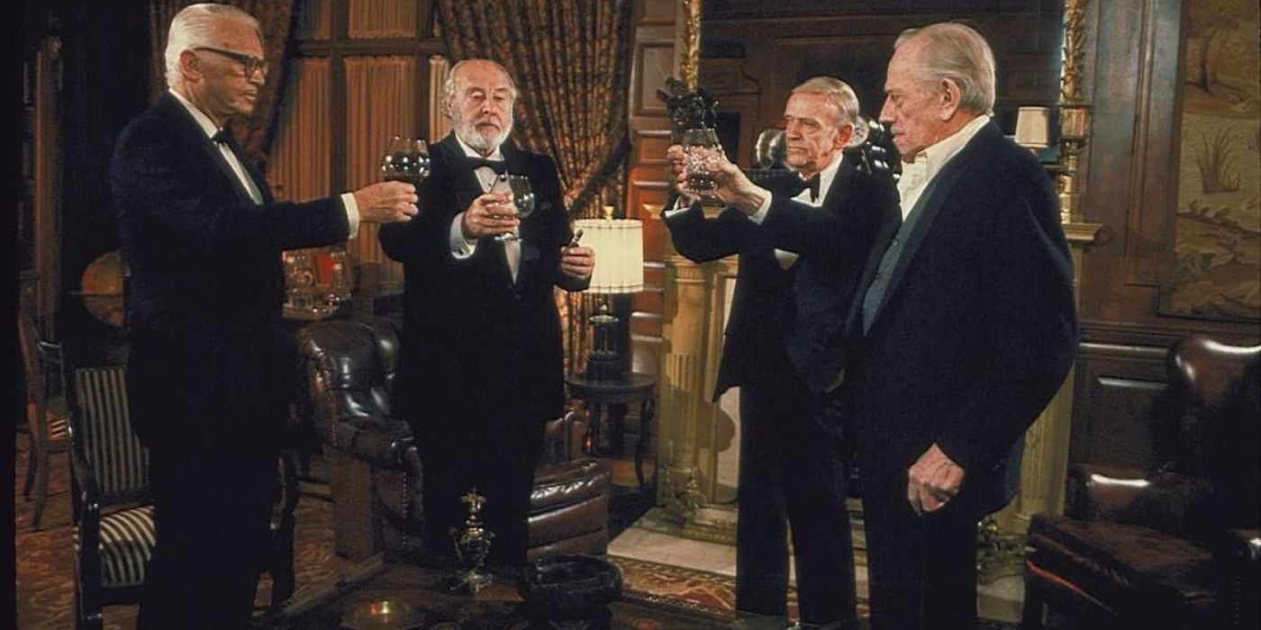 A group of elderly men toast in Ghost Story