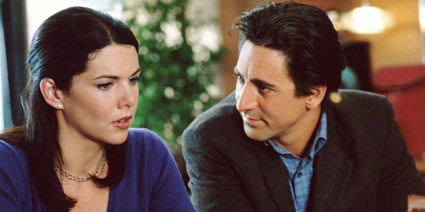 Lorelai and Max looking serious on Gilmore Girls