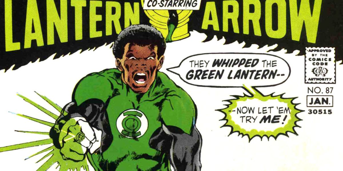 John Stewart is spoiling for a fight on the cover of Green Lantern #87.