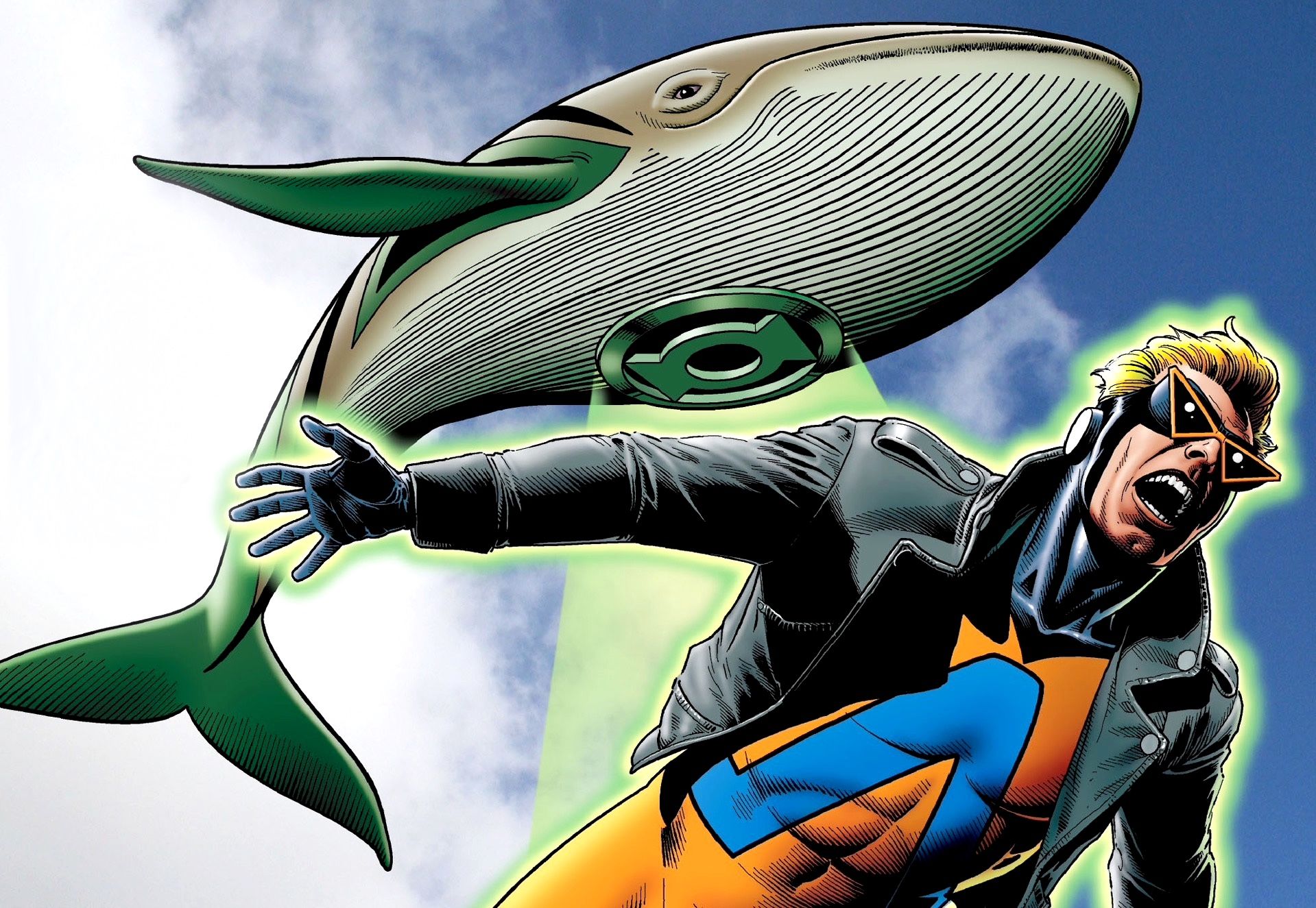 Green Lantern whale saves Animal Man