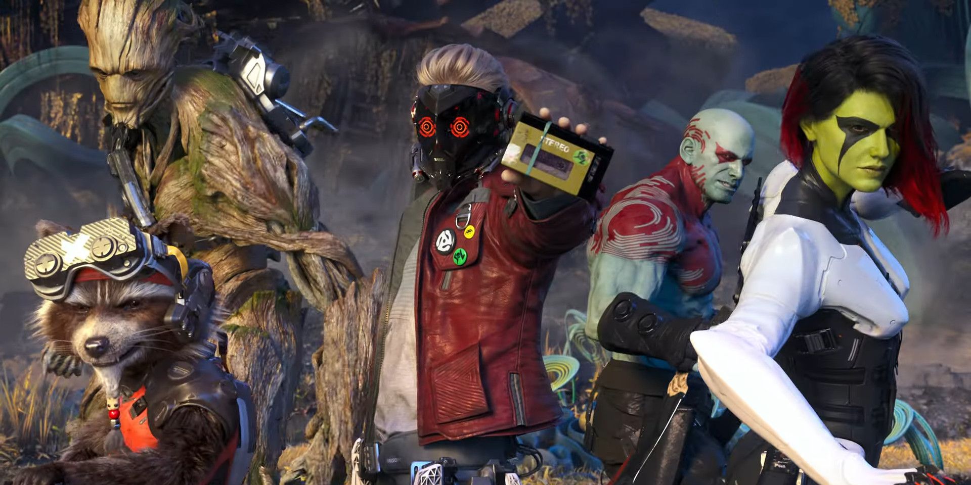 The team assemble in Marvel's Guardians Of The Galaxy