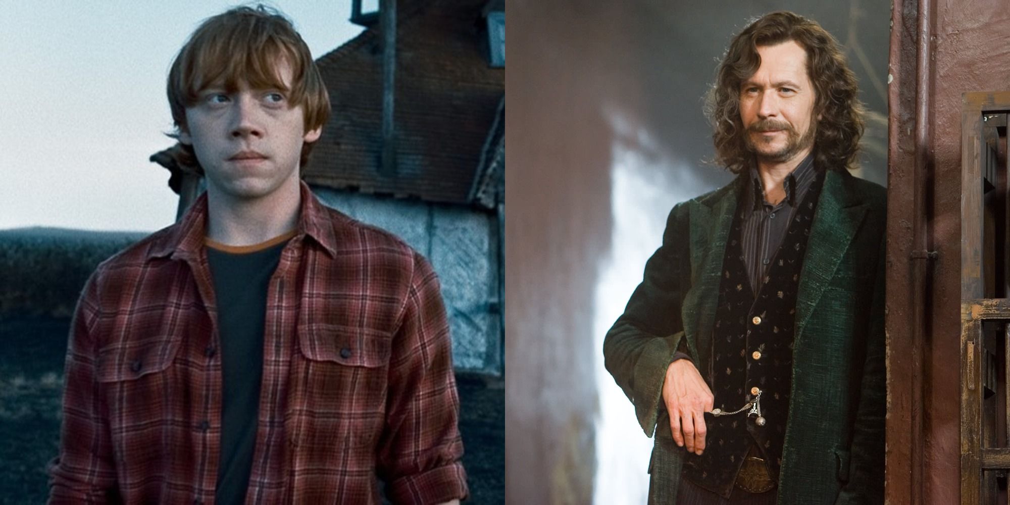 Split image showing Ron and Sirius in Harry Potter