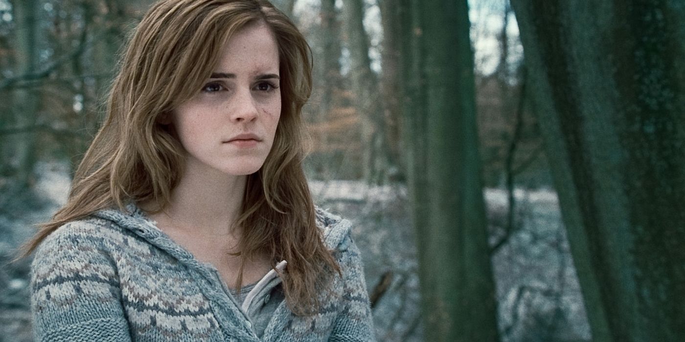 Hermione looking upset in Deathly Hallows Part 1