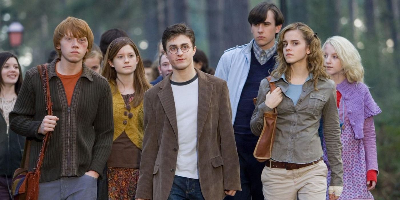 Harry, Ron, Hermione, Neville, Ginny, and Luna leave Hogwarts for the summer in The Order Of The Phoenix