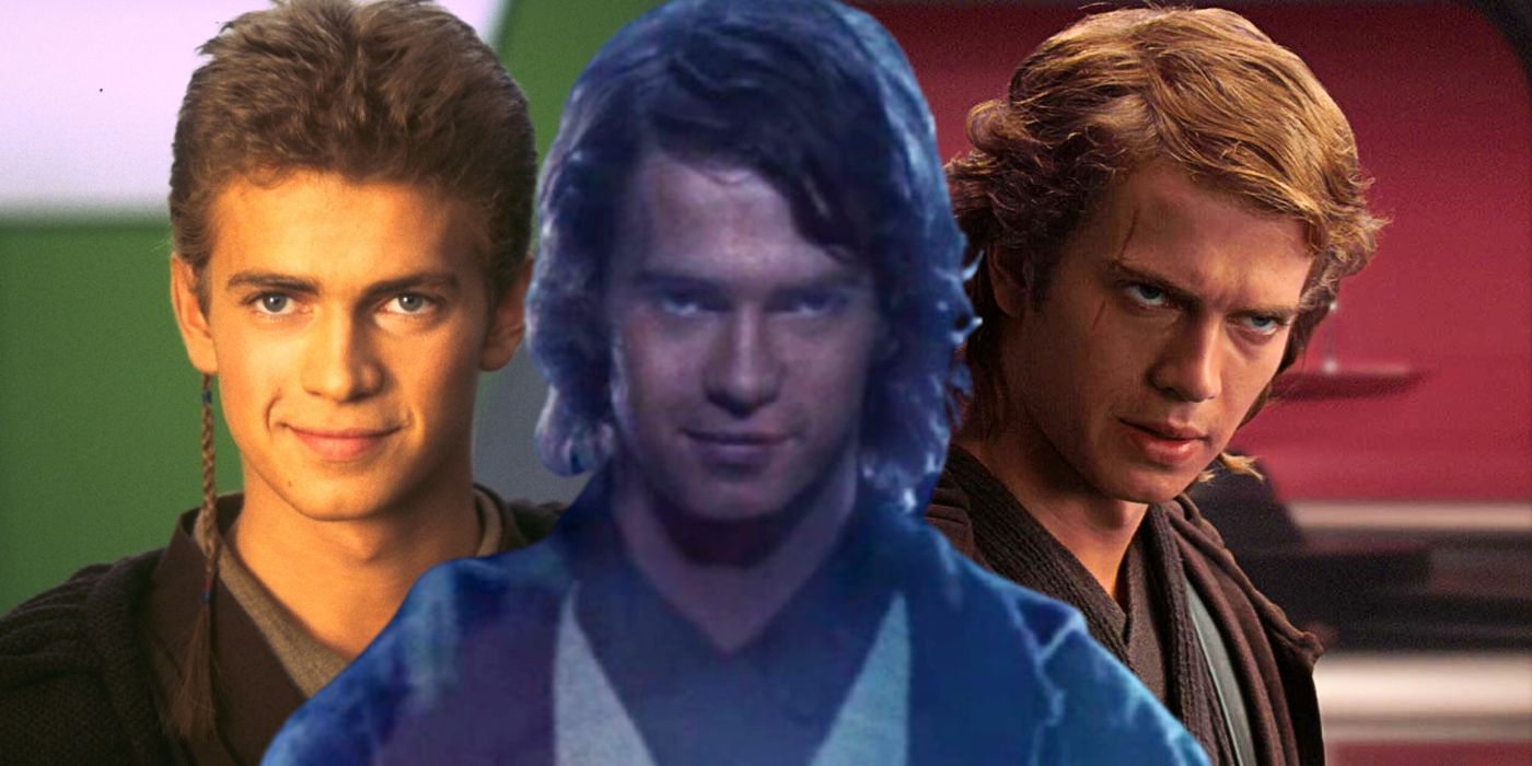 Hayden Christensen as Anakin in Attack of the Clones, Revenge of the Sith, and Return of the Jedi