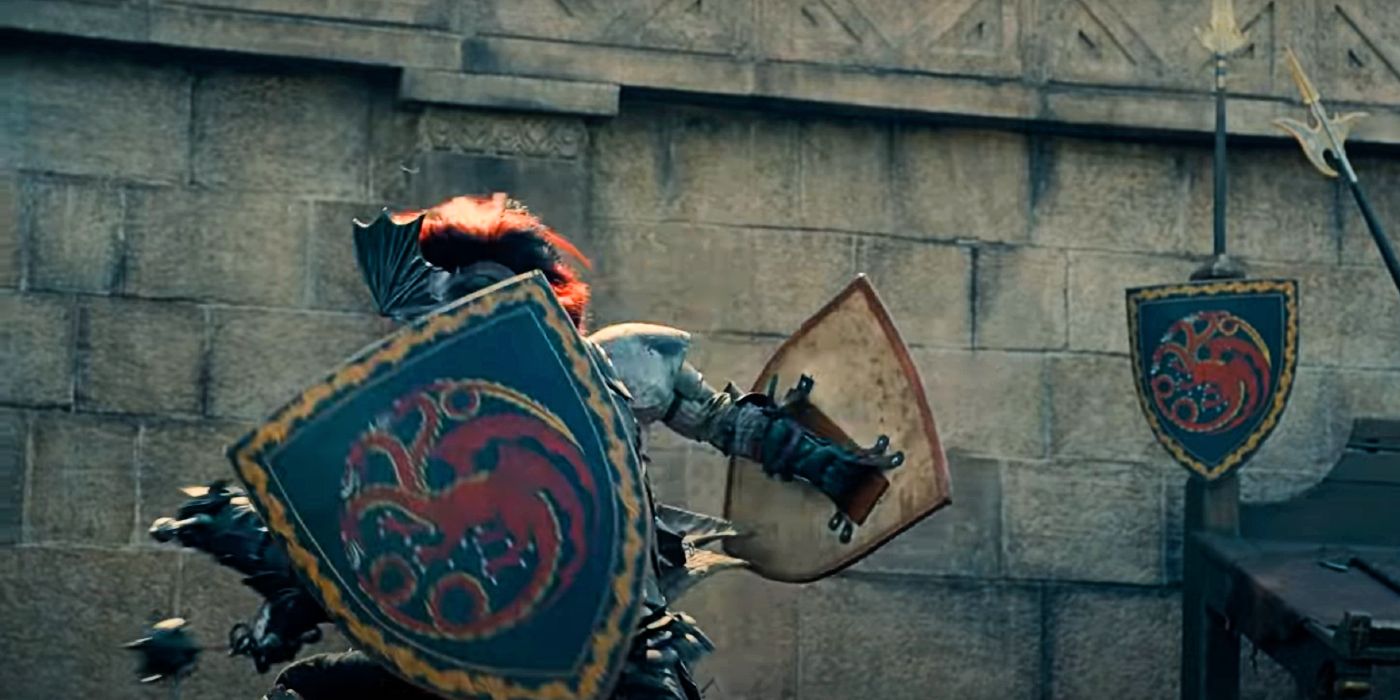 House of the Dragon trailer showing Targaryen soldiers fighting