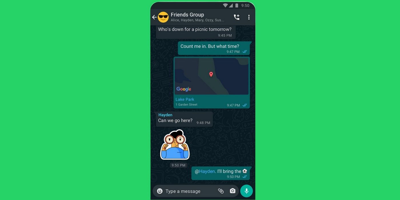 دردشة WhatsApp على هاتف Android