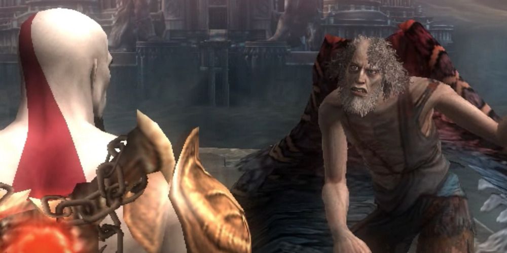 Icarus confronts Kratos in God of War 2 