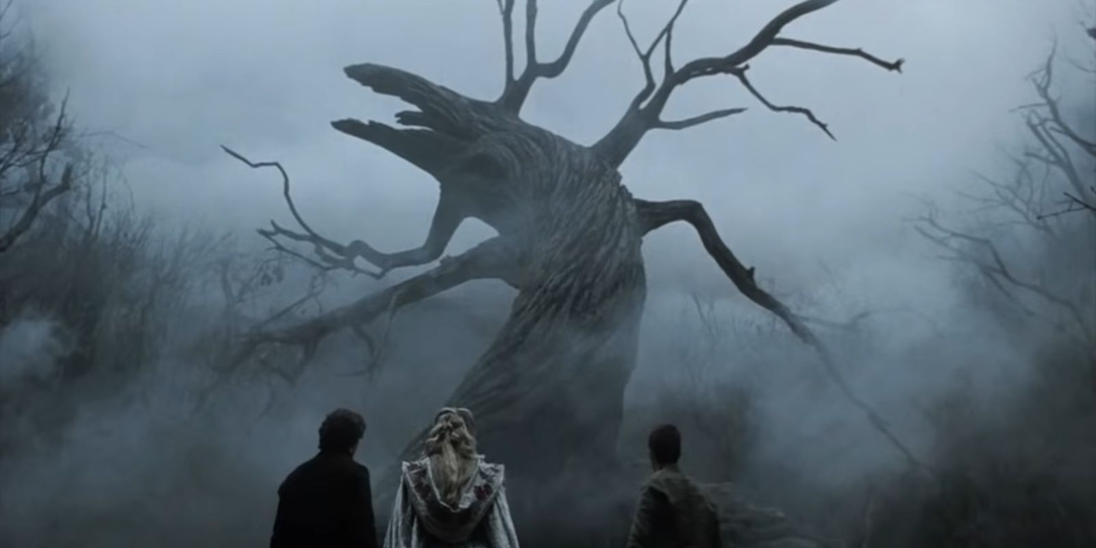 Ichabod Crane, Catrina, and Jonathan Masbath discovering the Tree Of The Dead in Tim Burton's Sleepy Hollow