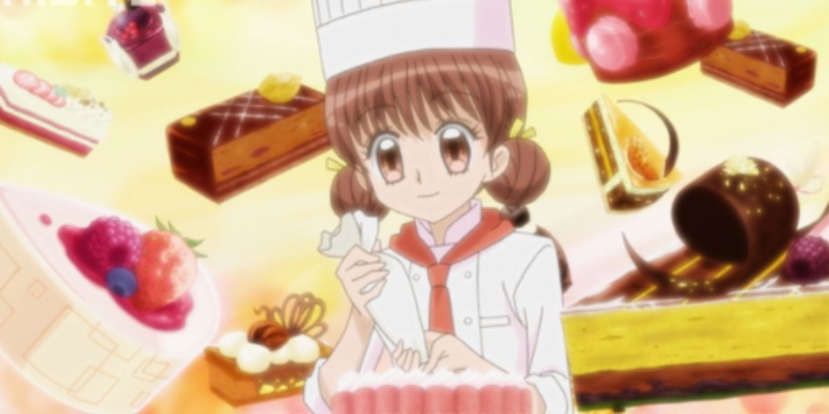 Ichigo from Yumeiro Patissiere icing a pink cake