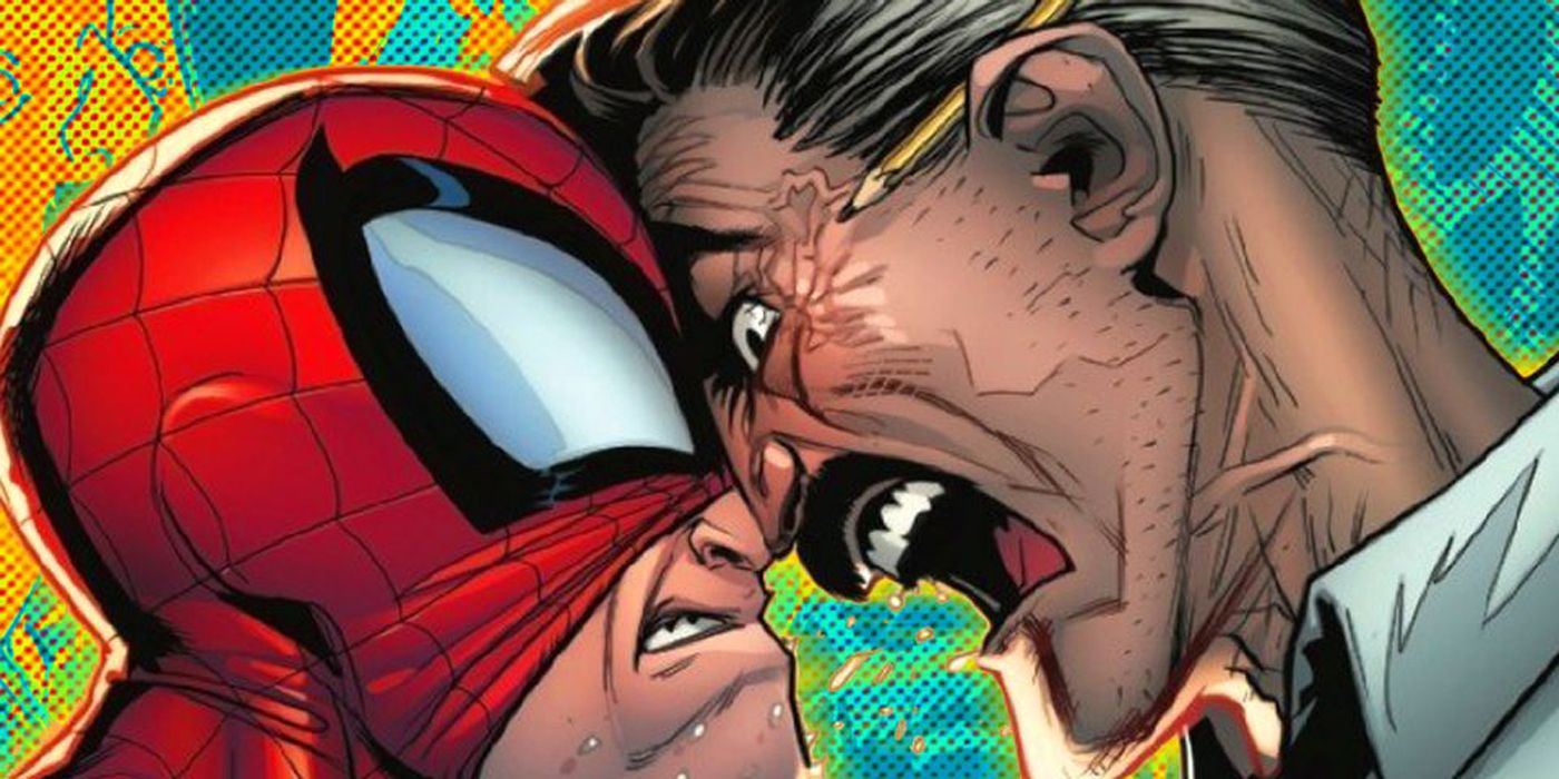 J Jonah Jameson yelling at Spider-Man.