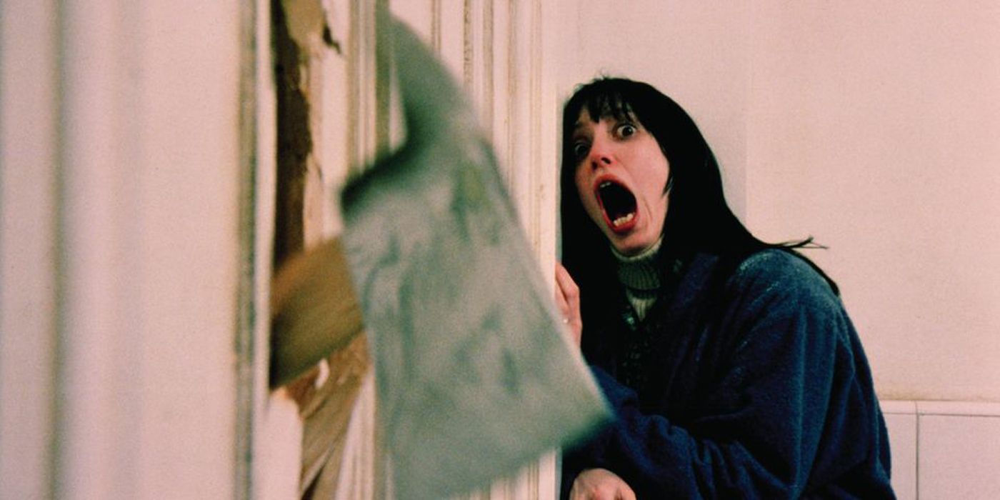 Jack breaks the door with an ax in The Shining