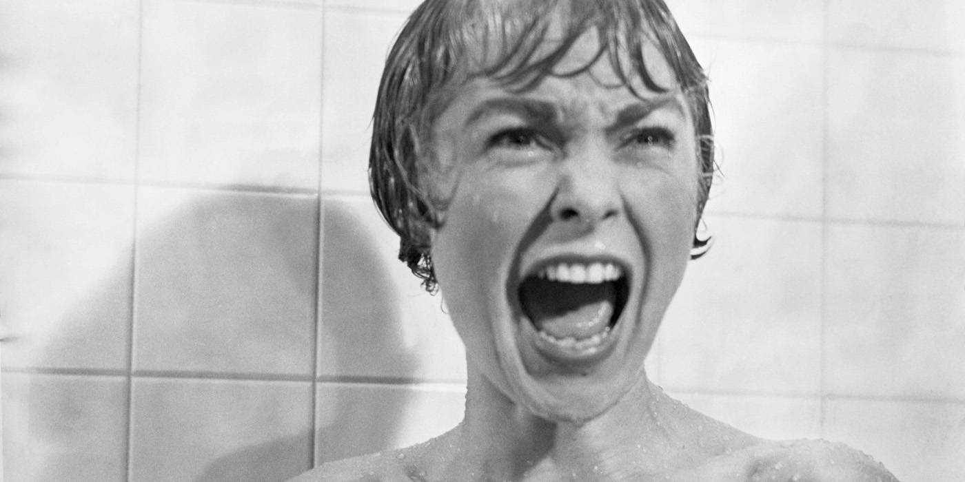 Marion Crane screaming in the shower scene in Psycho.