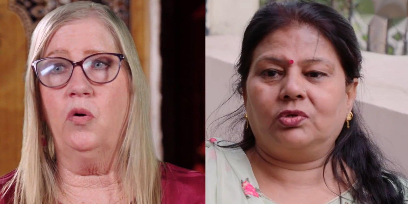 Jenny Sumit Singh Mother Sadhna In 90 Day Fiance side by side image