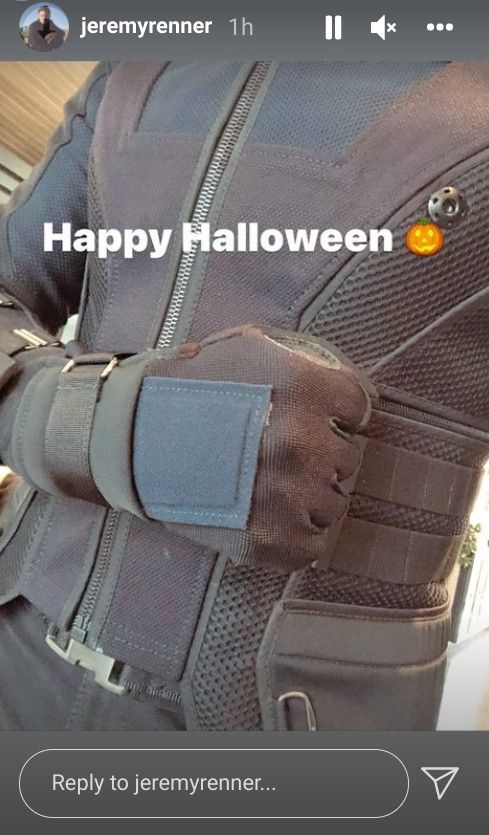 Jeremy Renner Hawkeye costume Halloween Instagram Story