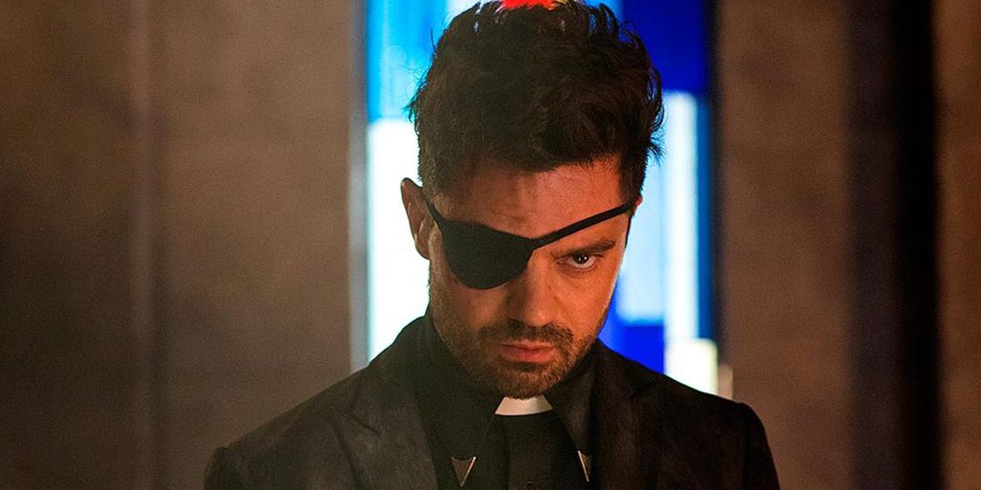 Jesse Custer looking ahead with his eye patch on.