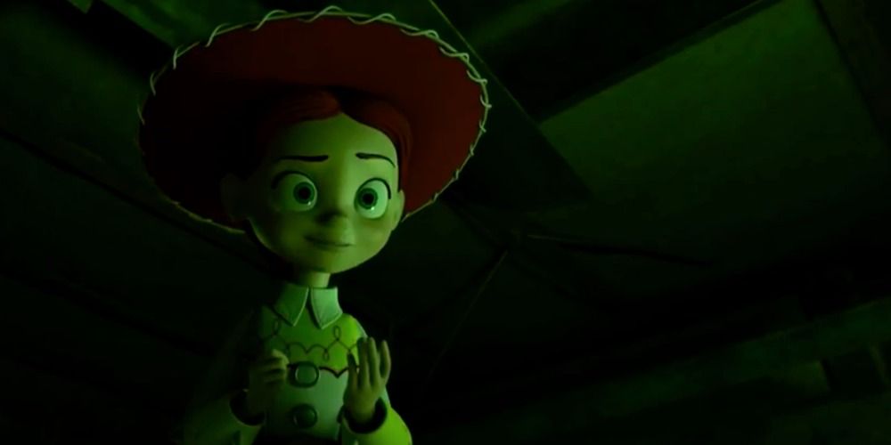 Jessie in green light in Toy Story Of Terror!