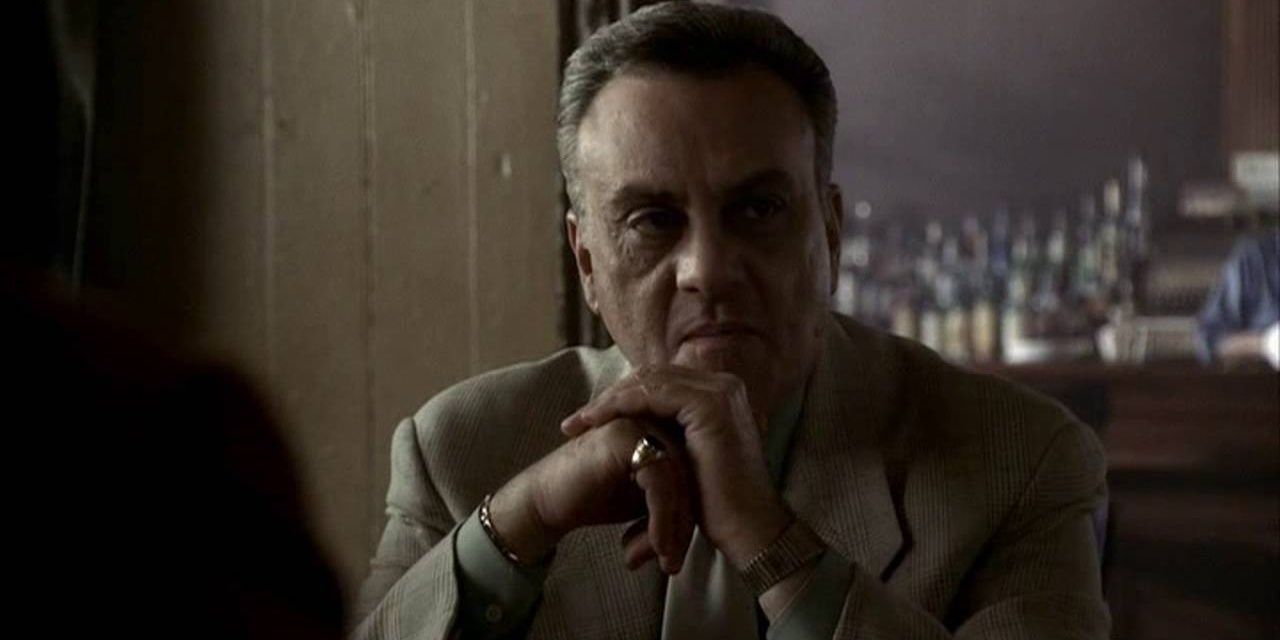 Johnny Sack reprimands Christopher during a mob meeting in The Sopranos
