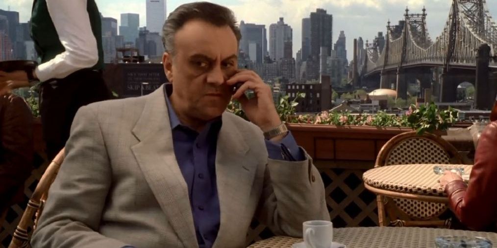 Johnny Sack has lunch at a New York restaurant The Sopranos