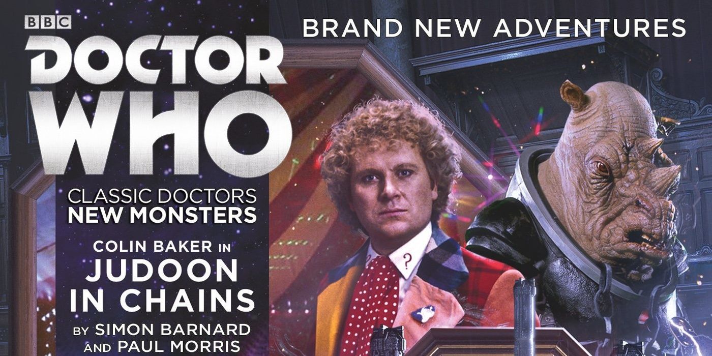 The Sixth Doctor and a Judoon on the cover of Judoon In Chains