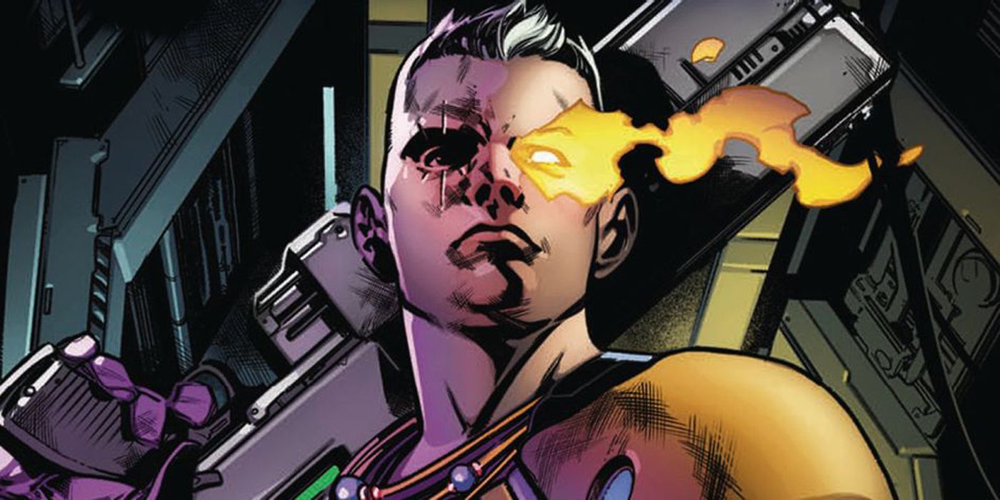 Kid Cable preparing to use his psychic powers in battle.