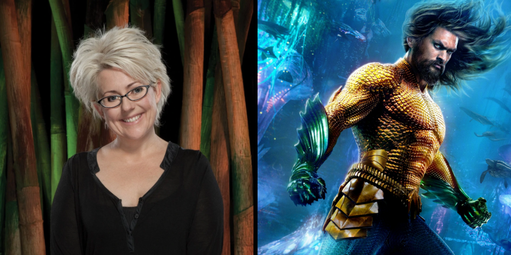 Costume designer Kym Barrett and Aquaman in Aquaman