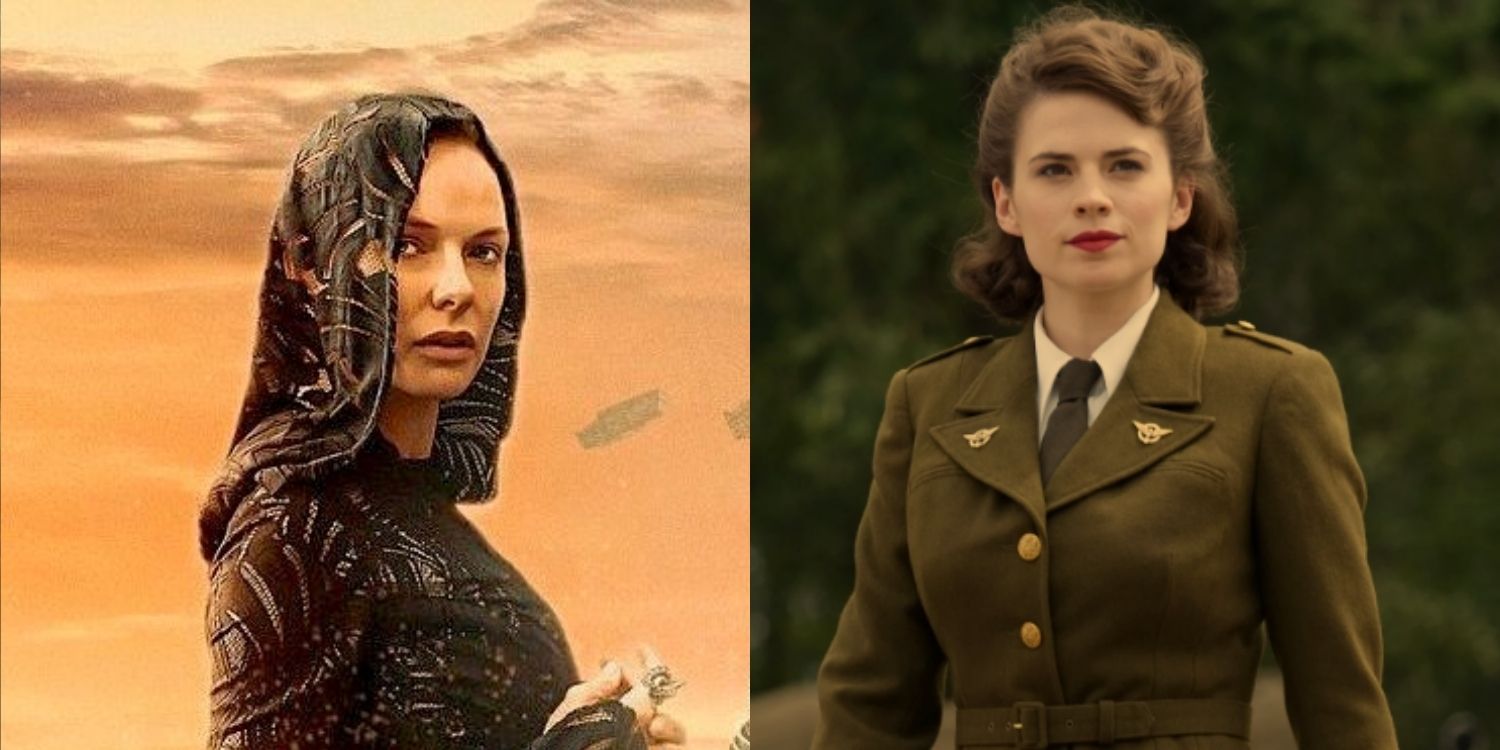 Dune's Lady Jessica and MCU's Peggy Carter in a split image