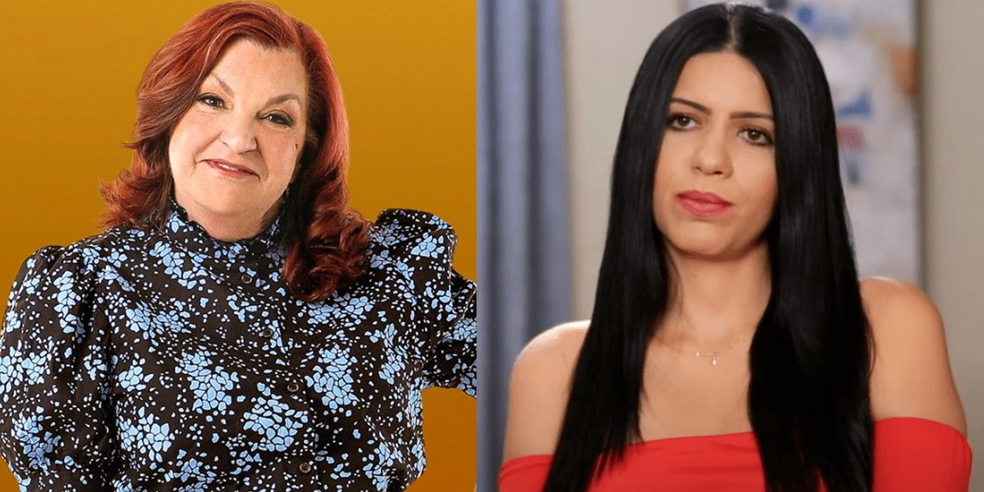 Larissa Lima and Debbie Johnson from 90 Day Fiancé split image with Debbie smiling and Larissa looking upset