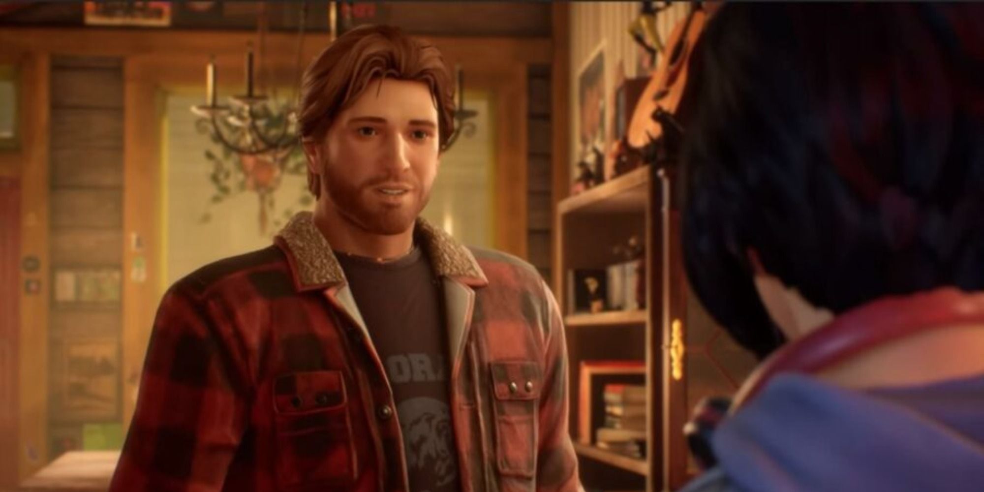 Ryan smiles excitedly as he finally meets Alex, Gabe's little sister, in Life is Strange: True Colors.