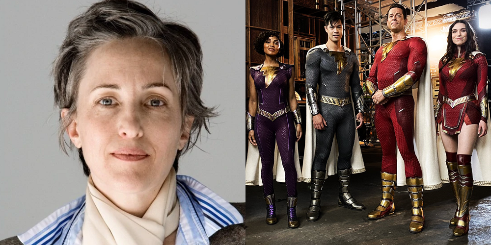 Costume designer Louise Mingenbach and the cast of Shazam