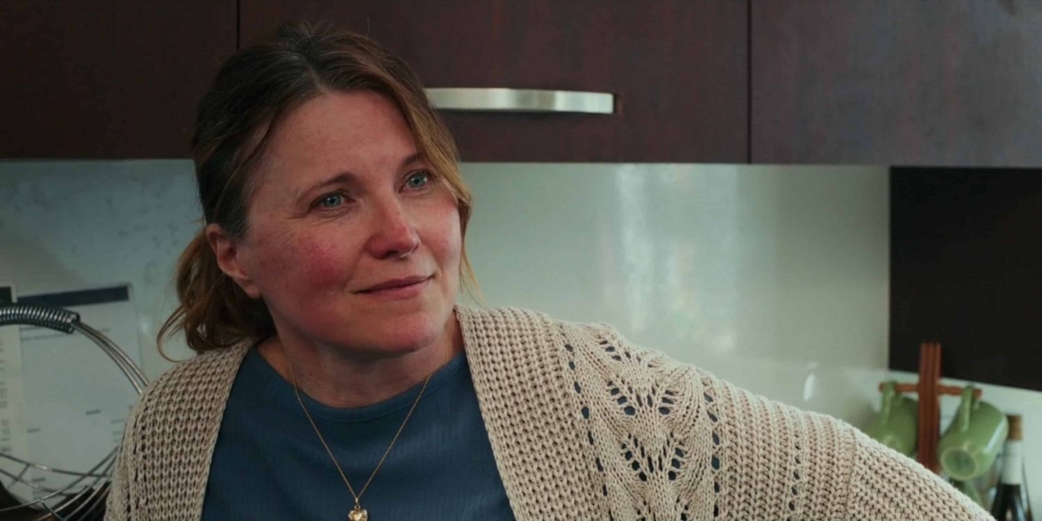 Cheryl talking in the kitchen in Mr Corman