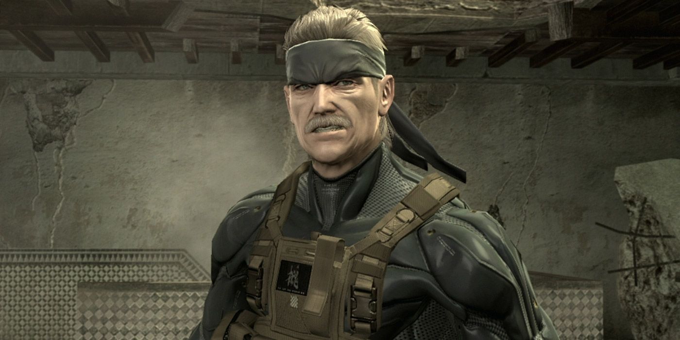 A shot of Old Snake in Metal Gear Solid 4