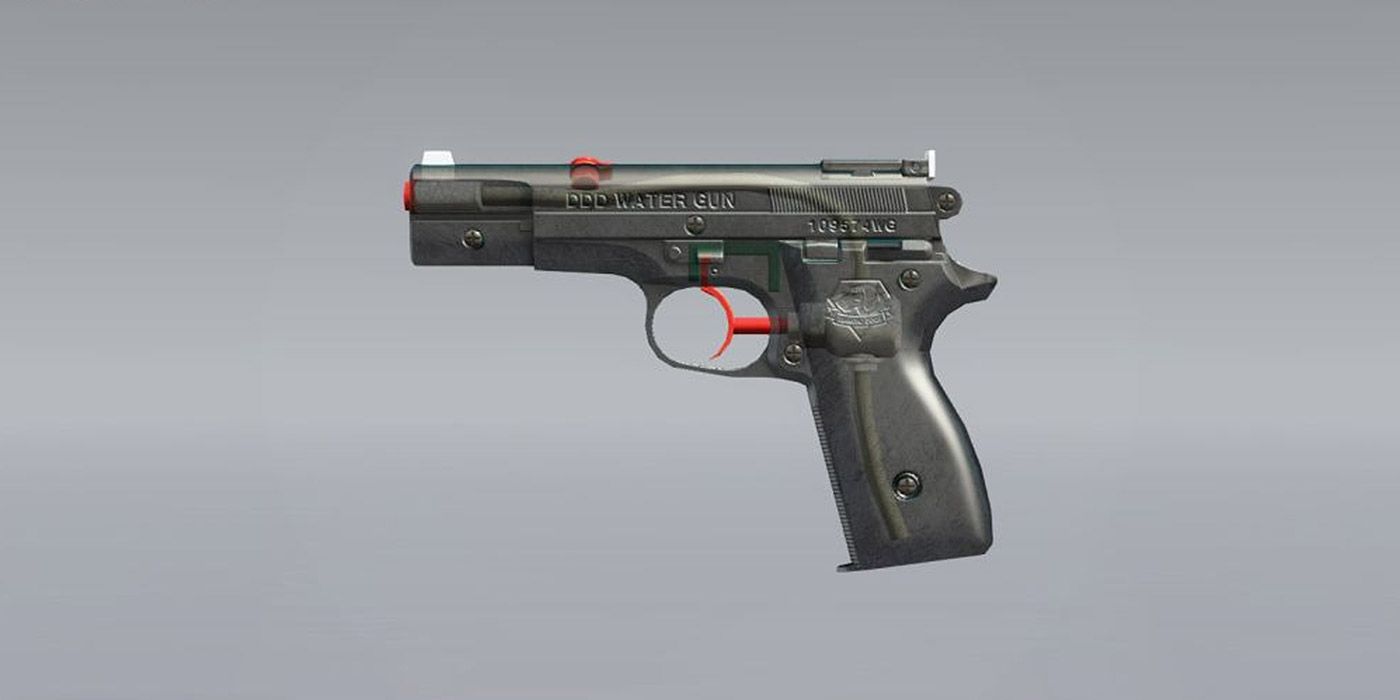 A shot of the water pistol model in Metal Gear Solid V