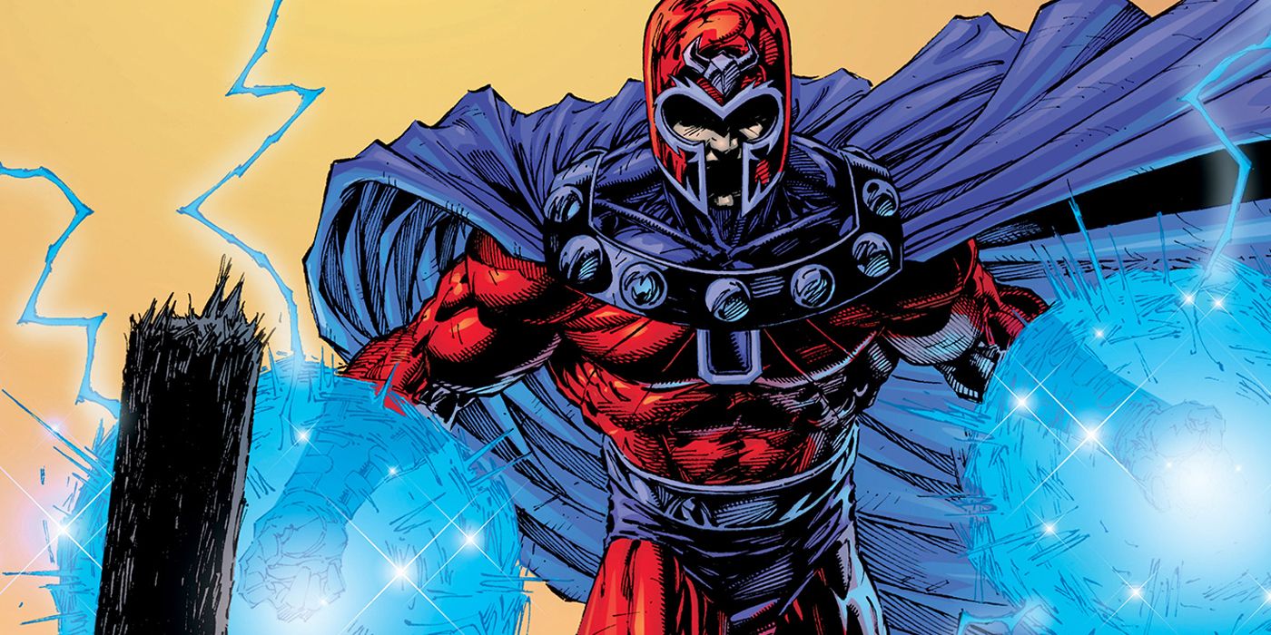 Magneto using his powers in Marvel Comics.