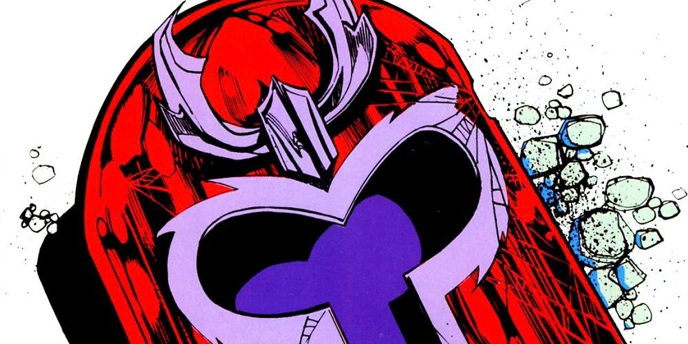Magneto's mask laying on the ground on the cover of Bloodties 