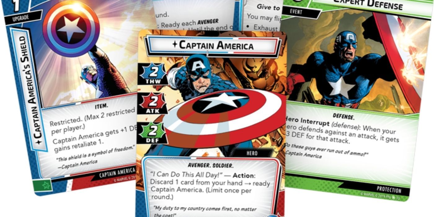 Captain America cards in Marvel Champions