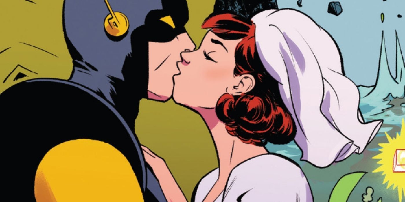 Hank Pym and Janet van Dyne kiss during their wedding