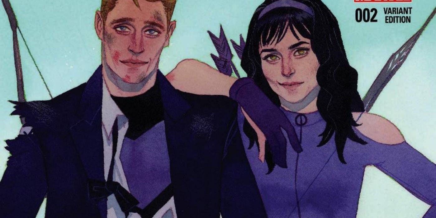 Hawkeye and Kate Bishop on the cover of Hawkeye #2