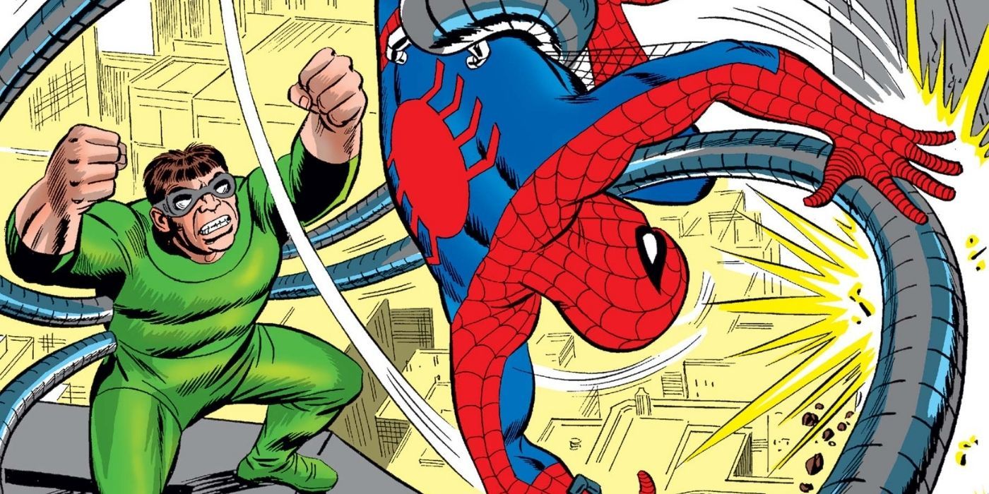 Doc Ock traps Spider-Man in his tentacles