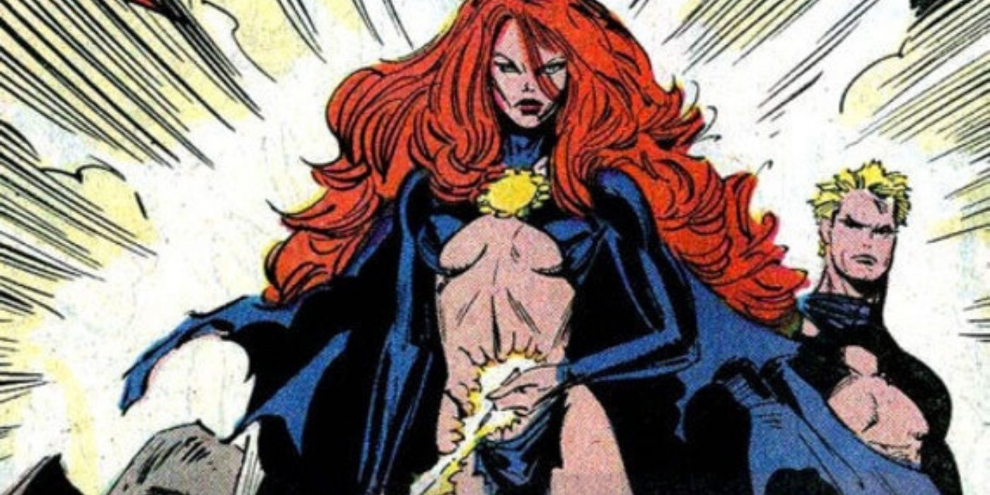 A Rainha Duende com seu Príncipe Duende nos quadrinhos dos X-Men