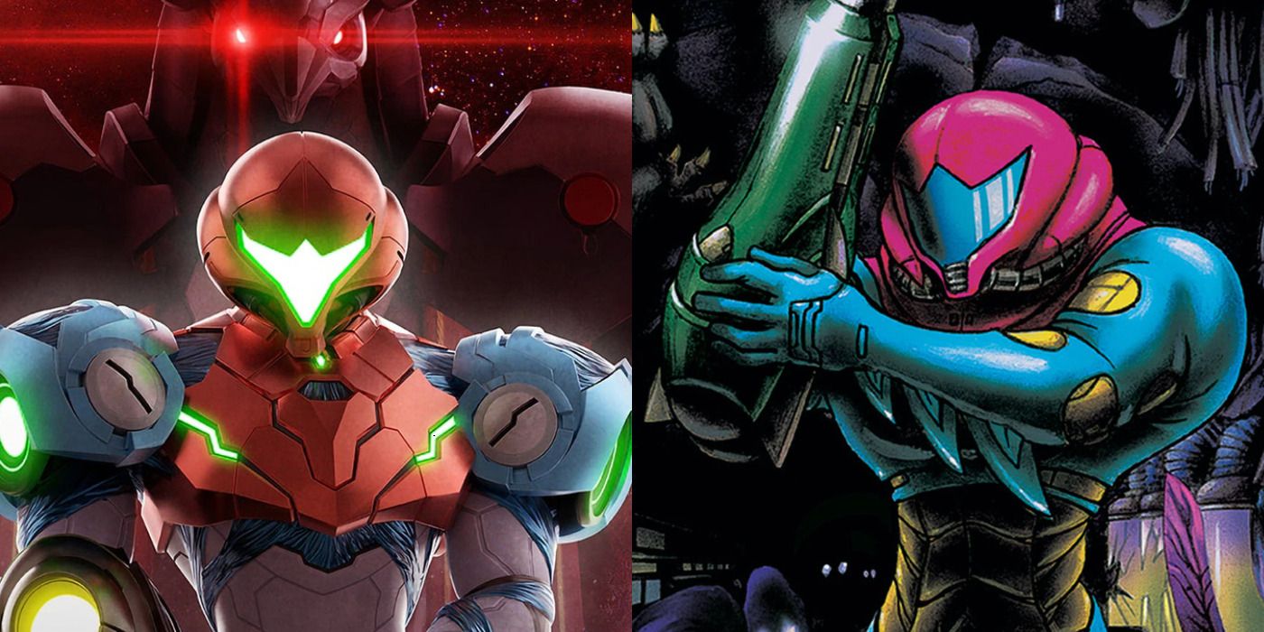 Feature image with artwork of Samus in Metroid Dread and Fusion.