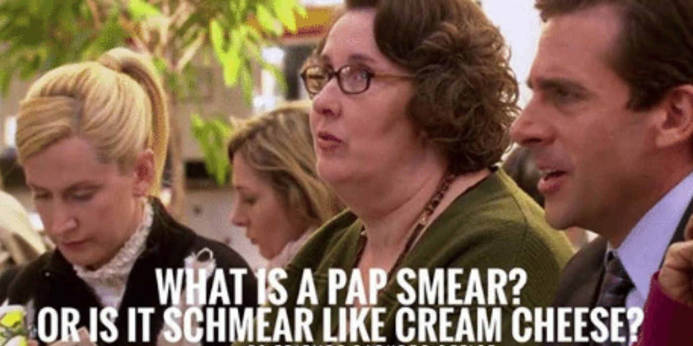 Michael asks how to pronounce a word on The Office while at the food court with Phyllis