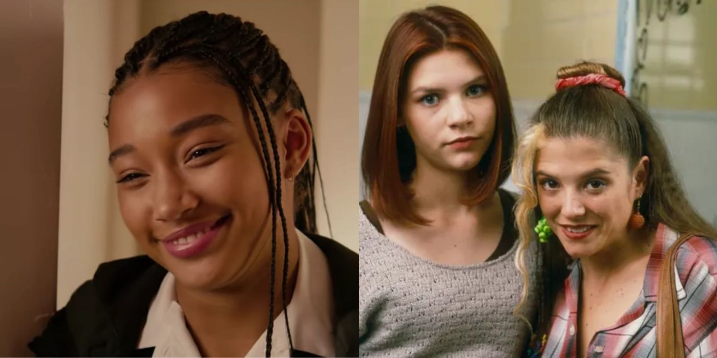 Split image of Amandla Stenberg in The Hate U Give and Claire Danes and A.J. Langer in My So-Called Life