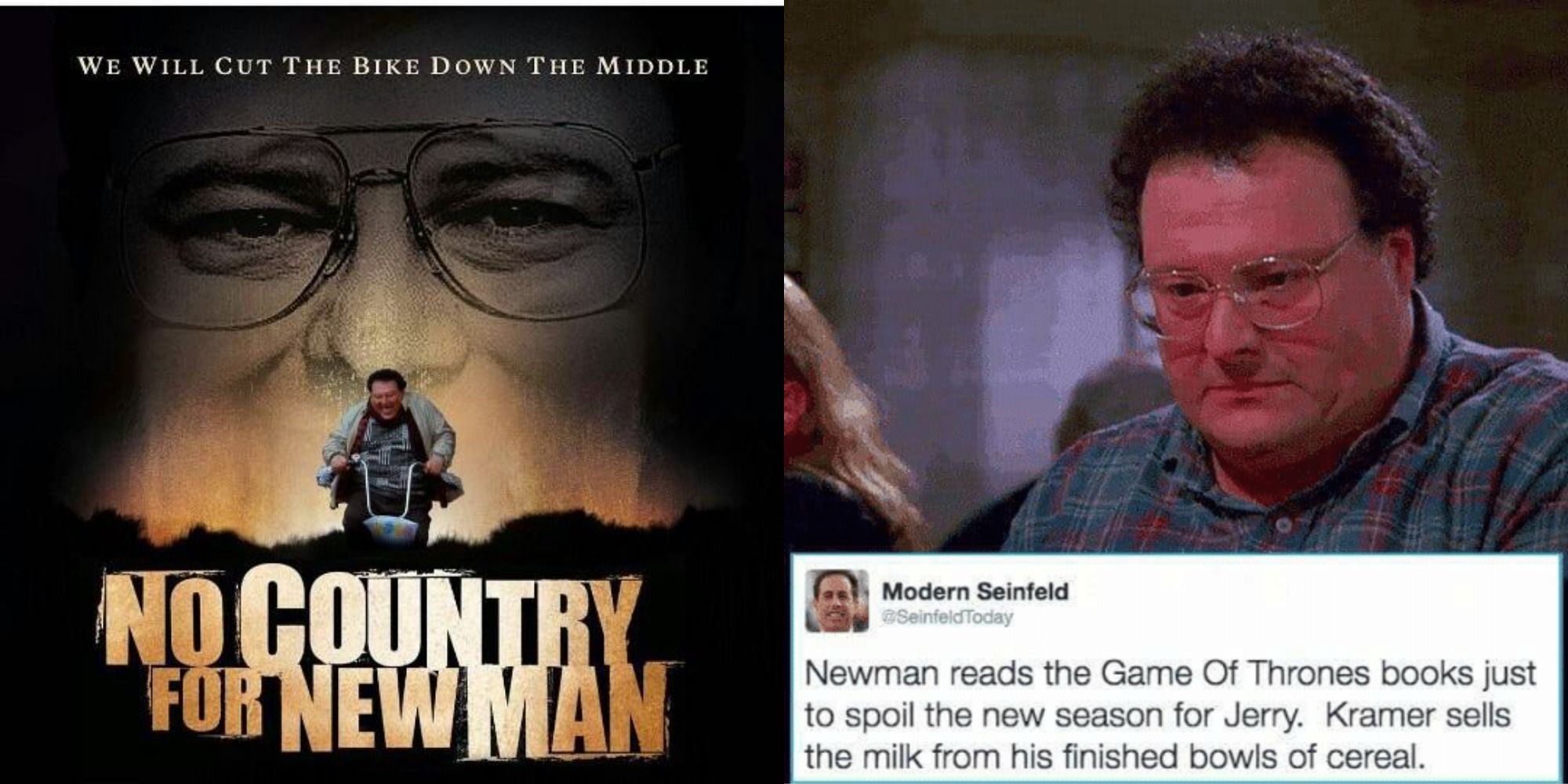 A split image of hilarious Newman memes
